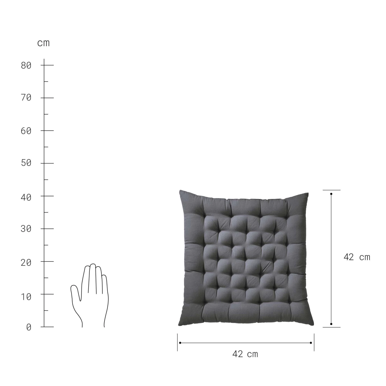 Futonkissen L 42 X B 42cm SOLID In Grau – Bild 4
