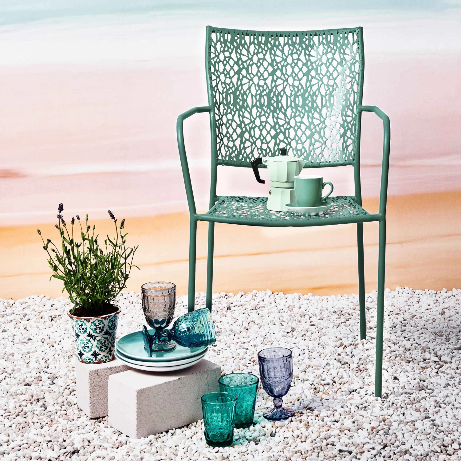 Gartenstuhl Stapelbar NANCY In Salbei – Bild 2