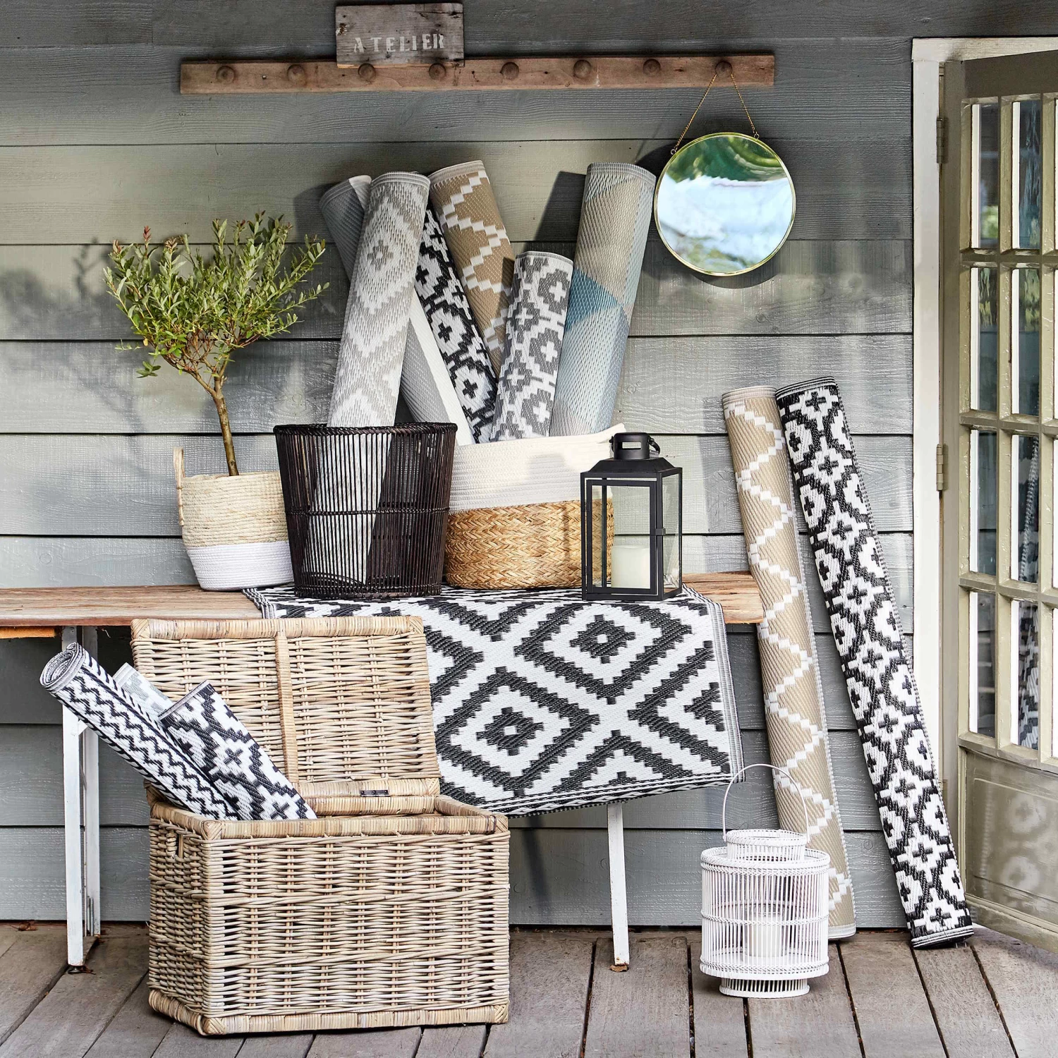 In- & Outdoor-LĂ€ufer Mosaik L 140 X B 70cm COLOUR CLASH In Grau â Bild 7