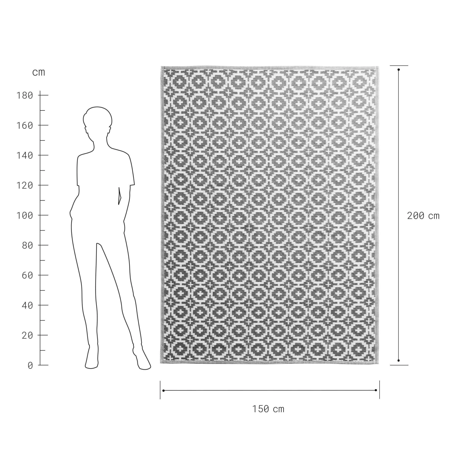 In- & Outdoor-Teppich Mosaik L 200 X B 150cm COLOUR CLASH In Taupe – Bild 4