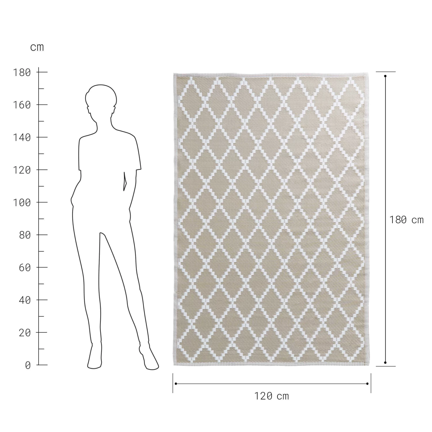 In- & Outdoor-Teppich Rauten L 180 X B 118cm COLOUR CLASH In Natur – Bild 4