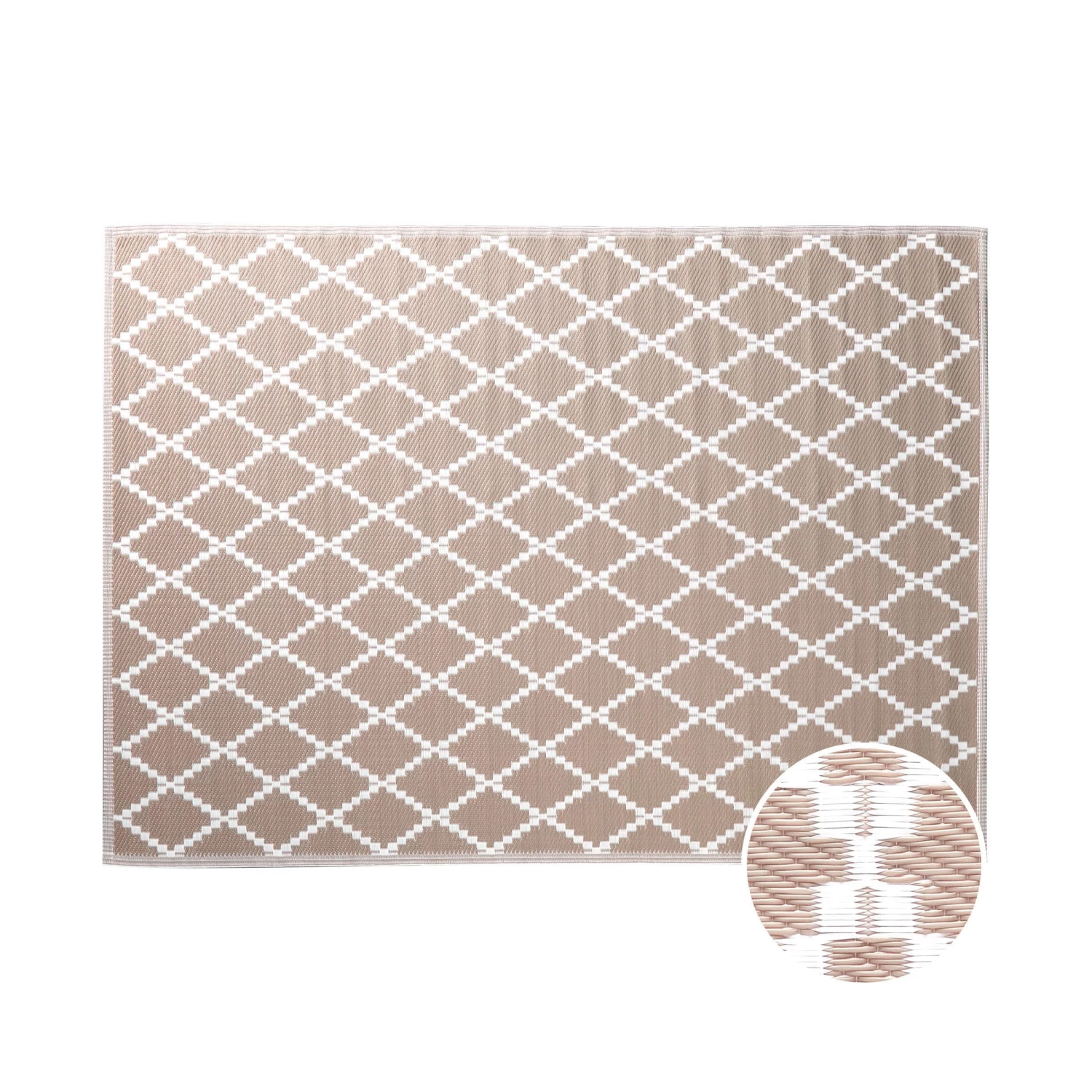 In- & Outdoor-Teppich Rauten L 200 X B 150cm COLOUR CLASH In Natur