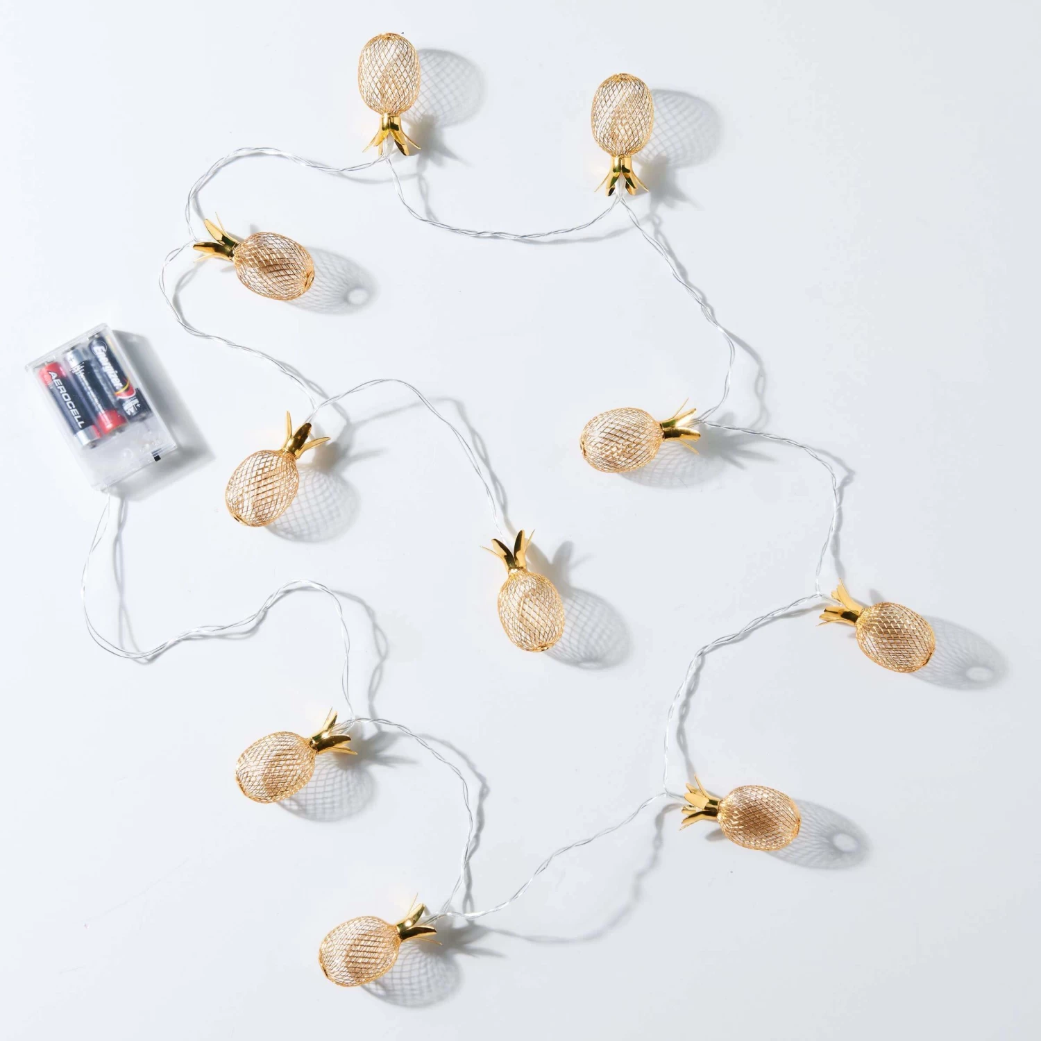 LED-Lichterkette Ananas 10 Lichter Mit USB-Batteriefach MIAMI In Gold – Bild 3