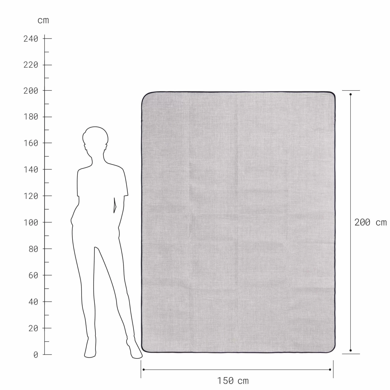 Picknickdecke L 150 X B 200cm WANDERLUST In Taupe-Weiß – Bild 4