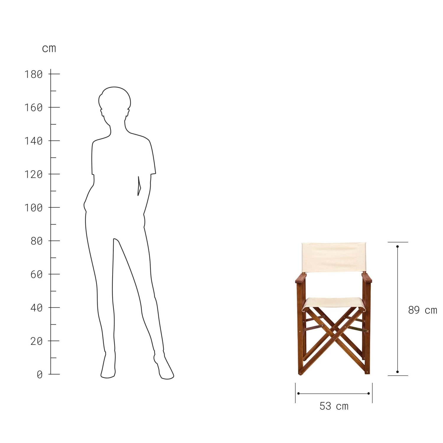 Regiestuhl HOLLYWOOD In Creme – Bild 4