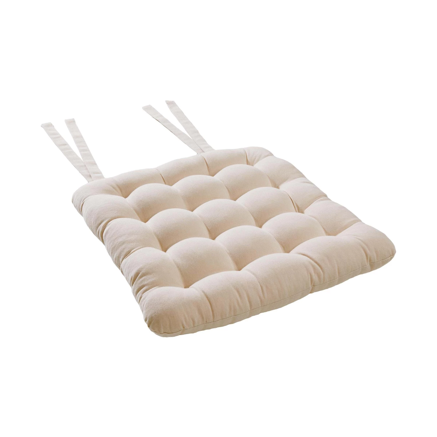 Stuhlkissen Mit Bändchen L 35 X B 37cm SOLID In Creme – Bild 4